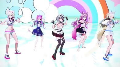 MMD Hololive Fuwawa Mococo Hakui Aqua Chloe Kara Destroyed Gushing Choked in HD Porn