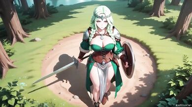 Private Rest Under Stone Archway Warrior Pants With Giant Axe