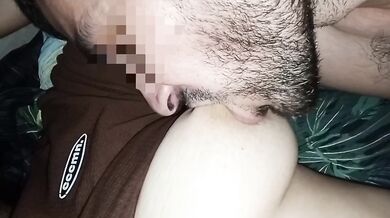 My Husband Gets Destroyed Choking on My Big Natural Tits All Day Long