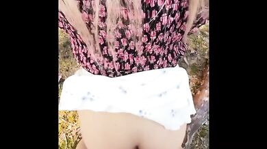 Blondessa Destroyed Gushing Choked Tranny Trainer in Forest After Jogging