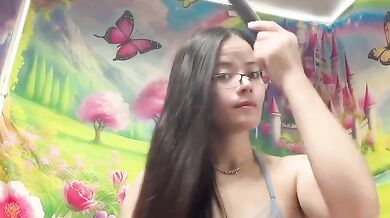 Nice Hair Black Sexy Tit Show Cucumber in Pussy Solo