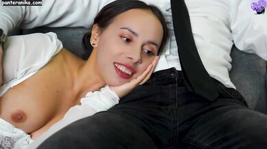 Boss Fucks Secretary On Couch With Blowjob Cum In Mouth Amateur
