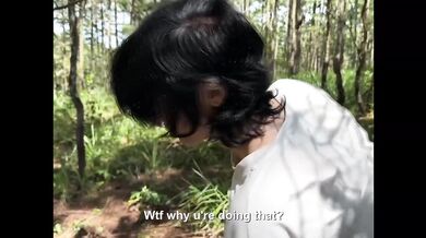 POV Emo Black Hair Blue Eyes Bondage Blowjob Deeptroat Ass Slapping Hard Rough Sex Doggy Style Russian BDSM Public Forest