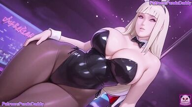 Shion Bunny Suit Blowjob for Boss Destroyed Gushing Big Tits Hentai by PandaDaddy