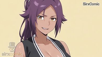 Yoruichi Shihouin Destroyed Gushing Blowjob Big Tits Hentai from Bleach