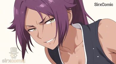 Yoruichi Shihouin Destroyed Gushing Blowjob Big Tits Hentai from Bleach