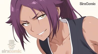 Yoruichi Shihouin Destroyed Gushing Blowjob Big Tits Hentai from Bleach