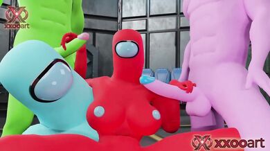 Among Us 3D Animation Destroyed Big Tits Astronaut Blow Job Cumshot