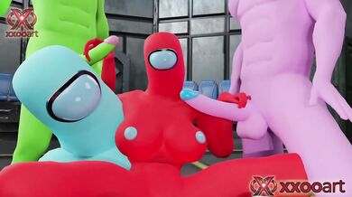 Among Us 3D Animation Destroyed Big Tits Astronaut Blow Job Cumshot