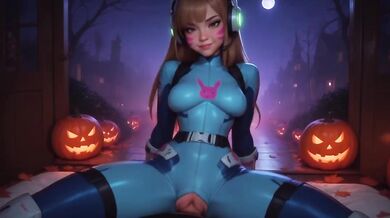 Trick or Treat Jill and D.Va Knock on Your Door Destroyed Gushing Choked