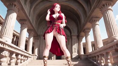 Redhead Warrior Destroyed In Grand Colonnade With Barely Contained Thighs