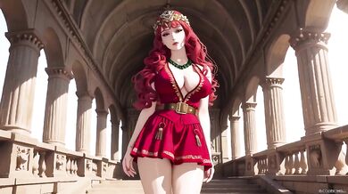 Redhead Warrior Destroyed In Grand Colonnade With Barely Contained Thighs