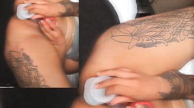 baby come watch me get destroyed gushing choked with dildo and rose toy orgasm