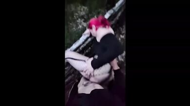 Rough Facefucking in the Woods BBW Hot Redhead Begging to Be Fucked