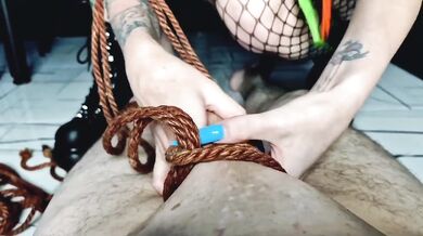Tied Balls Destroyed By MILF Boots Hard Ballbusting And Trampling