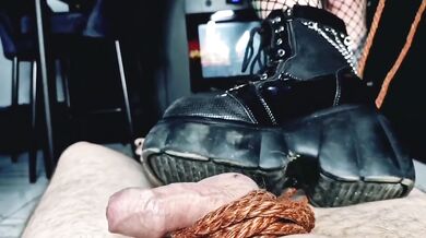 Tied Balls Destroyed By MILF Boots Hard Ballbusting And Trampling