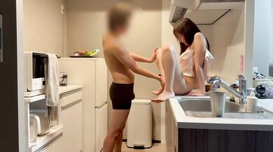 Kitchen Amateur Girl Gets Destroyed By Japanese Guy With Gushing Creampie