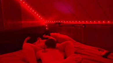 Mrs. Sinful bends over and destroys hubby with big ass milf cum on ass