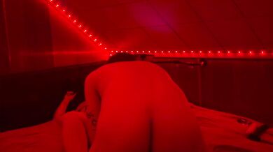 Mrs. Sinful bends over and destroys hubby with big ass milf cum on ass