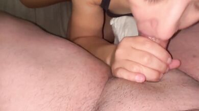 Sister In Law POV Blowjob Destroyed Gushing Cum Dripping Mouth Lick All Up