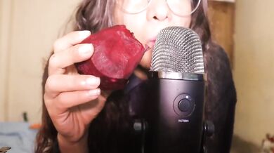 SFW HD ASMR Eating a Big Red Beet Direct to Your Ears