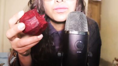 SFW HD ASMR Eating a Big Red Beet Direct to Your Ears