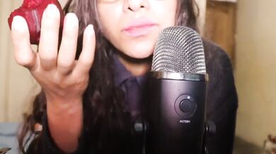SFW HD ASMR Eating a Big Red Beet Direct to Your Ears
