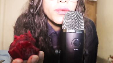 SFW HD ASMR Eating a Big Red Beet Direct to Your Ears