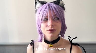 Catgirl Cosplay Blowjob Destroyed By Big Cumshot Amateur