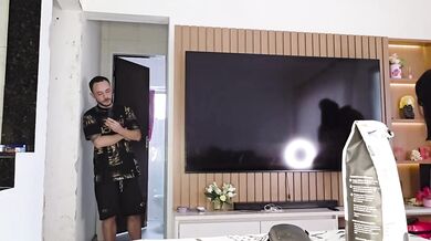 Hot Wife Seduces Delivery Guy While Husband Watches Everything