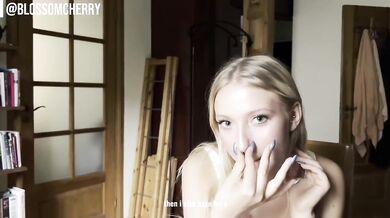 POV Petite Blonde Sneaky Cheating Poker Night Amateur Girl Masturbating