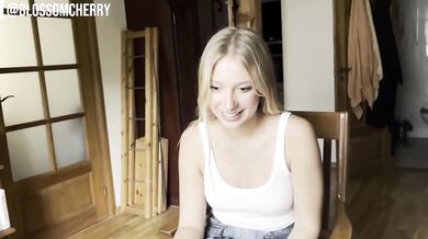 POV Petite Blonde Sneaky Cheating Poker Night Amateur Girl Masturbating