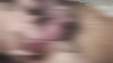 Hot Milf Nylon Footjob With Cum Inside Fishnets Feet