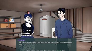 Goth Girl With Thick Big Tits And Big Ass Masturbating In Cartoon Visual Novel Game