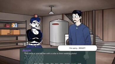 Goth Girl With Thick Big Tits And Big Ass Masturbating In Cartoon Visual Novel Game