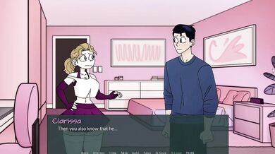 Goth Girl With Thick Big Tits And Big Ass Masturbating In Cartoon Visual Novel Game