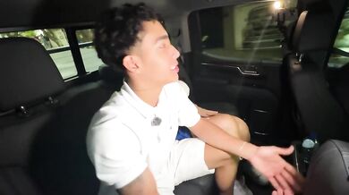 Colombian MILF tetona pervertida rides huge cock in car cumtits on road
