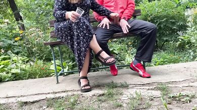 Mature Stepmom Talked Me Into Cumming Into A Glass Outdoors