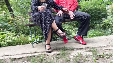Mature Stepmom Talked Me Into Cumming Into A Glass Outdoors