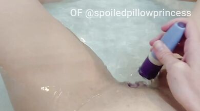 Petite Brunette POV Bath Vibrator Solo Destroyed Gushing Wet Play