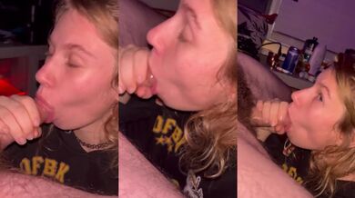 Pebbles Gives Misfit Boyfriend Late Night Blowjob Cum In Mouth Homemade Blonde Verified Amateur HD