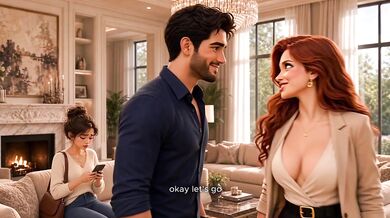 Cheated With Hot Redhead Realtor Big Tits Wife Joined Them Threesome FFM Cartoon