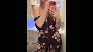 Redhead Destroys Airplane Bathroom Pussy Fingering Solo Solo Female POV