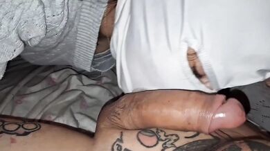 Amateur POV wife destroys cock gushing swallow creampie handjob
