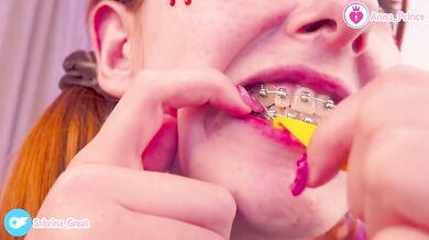 Cute Petite Redhead With Braces Teases Naked Ass Up Close