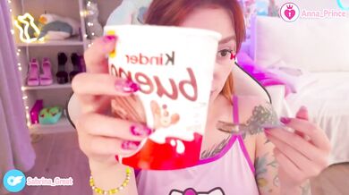 Ginger Redhead Tease With Ice Cream Naked Ass