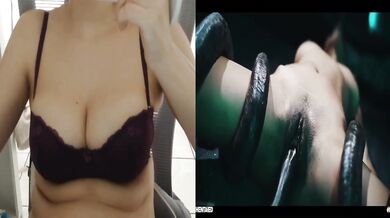 Girl With Big Tits Rough Fucked By Alien Monster For Cumshot Blowjob Cum In Mouth And Double Creampie