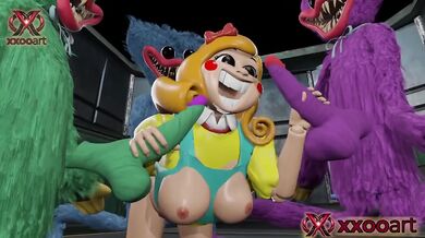 Poppy Playtime Miss Delight Destroyed Big Tits 3D Animation Hentai Blow Job Cumshot