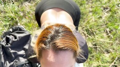 Verified Amateur Blonde in Leggings Gets Creampie Pussy Outdoors Cheating Boyfriend