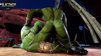 Dark Elf Destroyed By Orc Camp Gangbang Monster Cock Double Penetration 3D Cartoon
